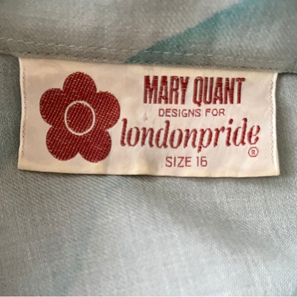 Vintage 1960s Misses' Mary Quant Londonpride Wool Cotton Wave Print Blouse S M - Picture 7 of 8